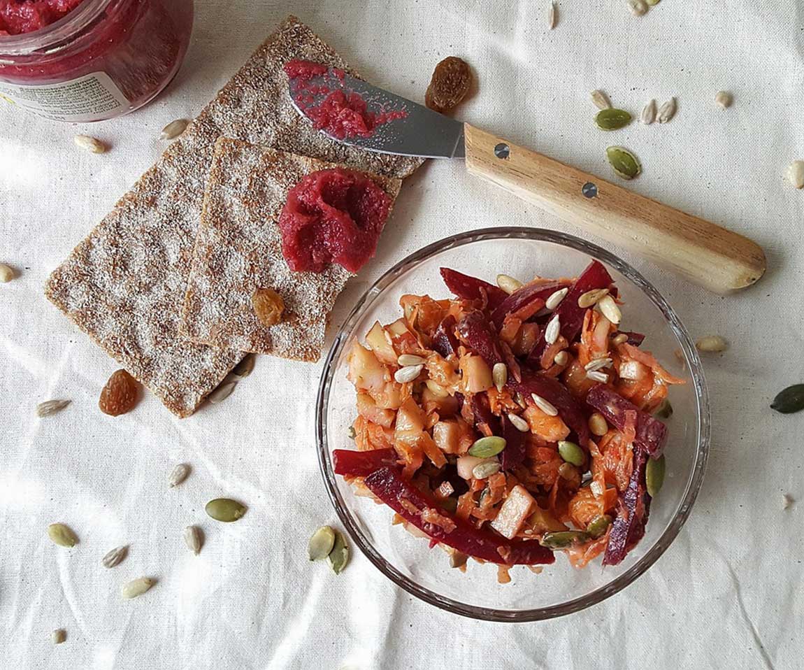 Una ensalada deliciosa y crujiente